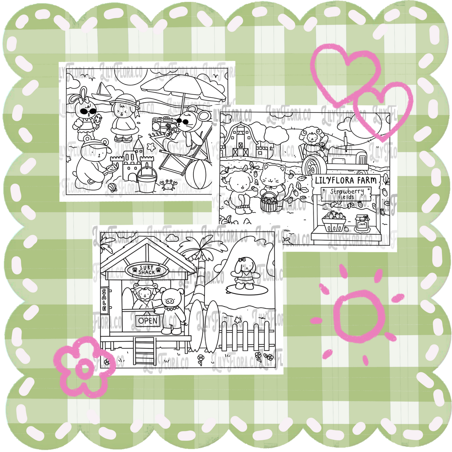 Digital Download: Summer Collection Coloring Pages ♡